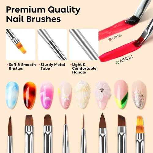 6 Cepillos De Uñas De Doble Punta Para Dibujar, Tallar Y Pun 6pcs