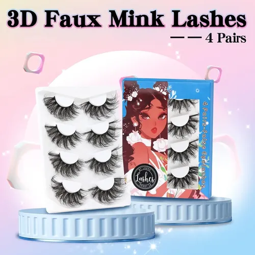Pestañas Postizas 3d Losha Fluffy Lashes-04