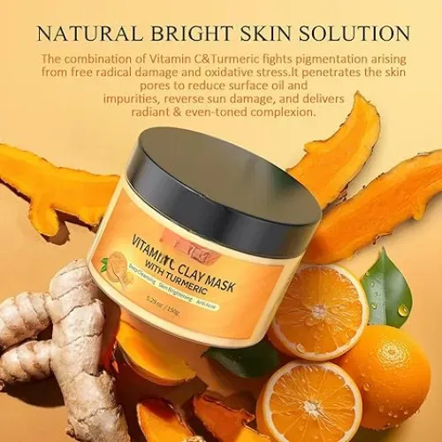 Máscara De Arcilla De Cúrcuma Y Vitamina C Con Limpieza Pro