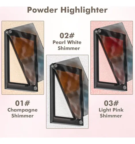 Iluminador Compacto Anwuozu 02 Pearl White Shimmer