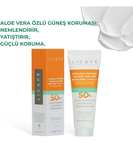 Protector Solar Facial Licape Spf 50+ Aloe Vera 40ml Piel
