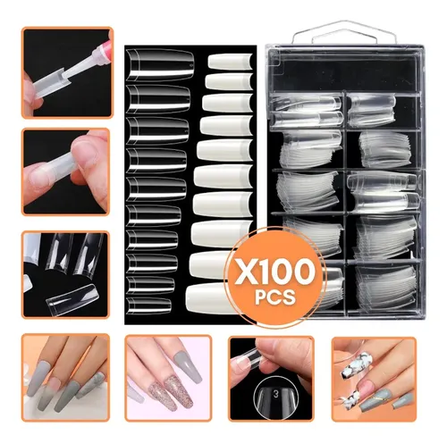 100 Tips Cuadrado Sonrisas Y Escalon Salón Long Esculpidas