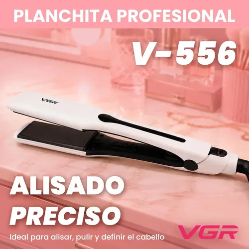Planchita Pelo Profesional Titanio Vgr V-556 Alisado 230° Color Blanco