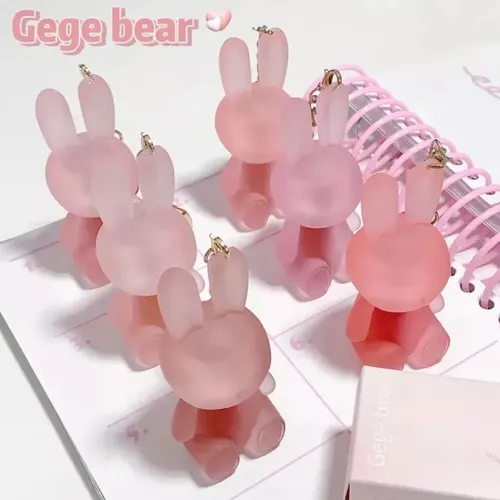 Labial Liquído Mate Terciopelo Bunny Llavero Gege Bear Kawai Color 01