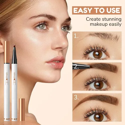 Lápiz Waterproof Para Cejas Fiopet 2 Uds 4 Puntas