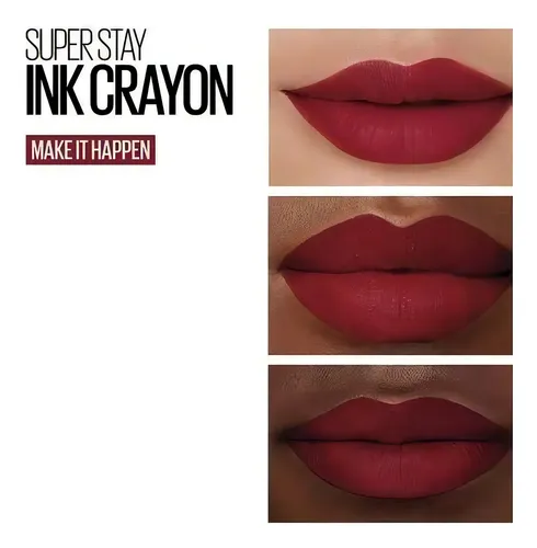 Labial Maybelline Super Stay Ink Crayon Mate Make It Happen