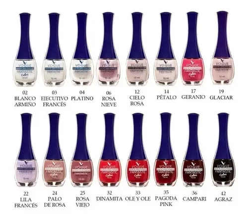 Esmalte De Uñas Vogue Fantastic 6 Unid. Colores A Eleccion Color A Elección
