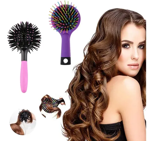 Cepillo Esférico Y Arcoíris Rizos Forma F Desenredar Cabello