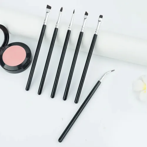 Set De 6 Pinceaux De Maquillage Para Ojos, Negro