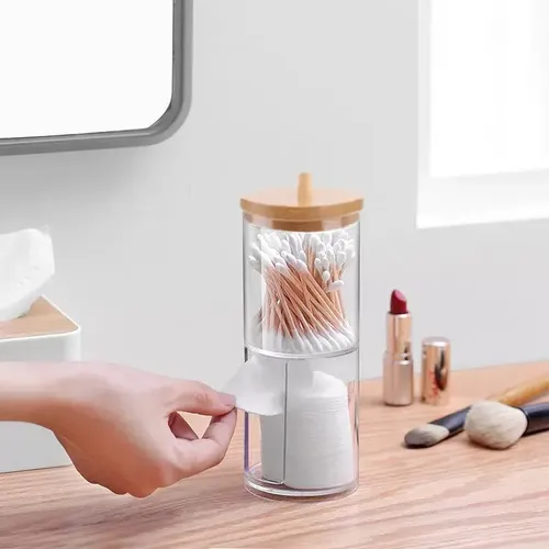 Organizador Dispenser Porta Discos Pads Algodon Maquillaje