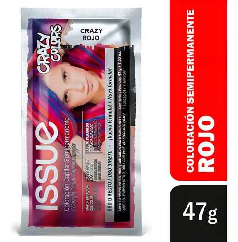 Tintura Fantasía Issue Crazy Colors Rojo X 1 Sobre | Sachet