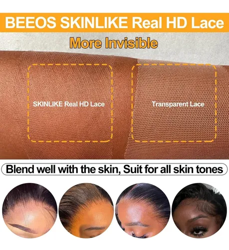 Peluca Hd Encaje Skinlike Bob Recto 10 Pulgadas Beeos