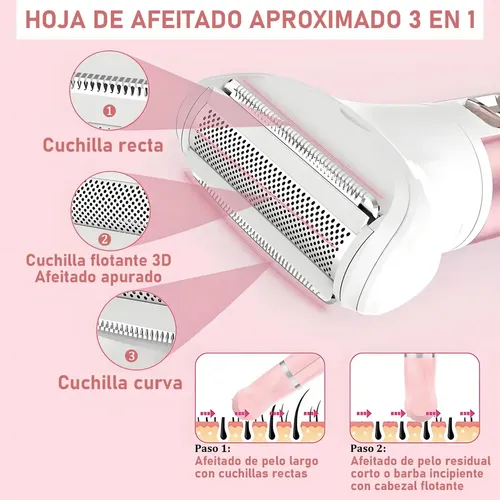 Depiladora Eléctrica 5 En 1 Portátil Usb Mujer Cuerpo Facial