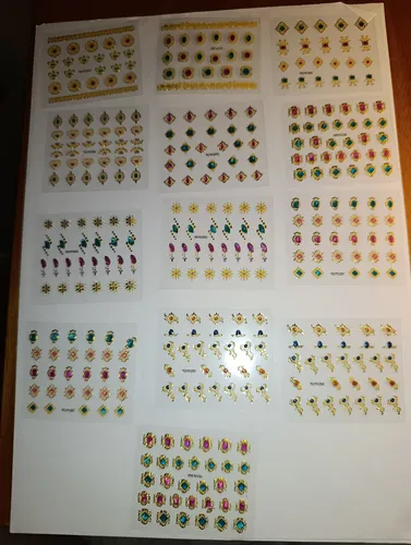 90 Stickers Para Uñas Dorados Y Plateados