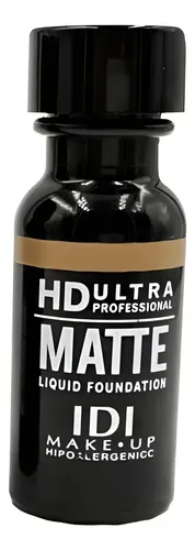 Base líquida IDI Make Up HD Ultra Matte tono 06 Tawny Beige 20mL hipoalergénica