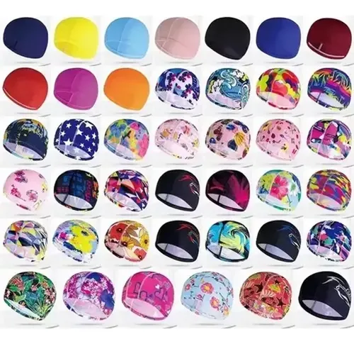 Gorro De Baño De Tela Con Estampados Para Natación Unisex