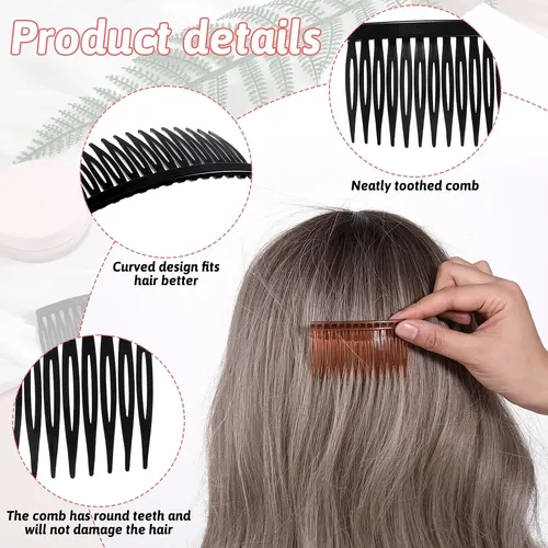 24 Peines Para Mujer: Peines Laterales Para Cabello Fino, 14