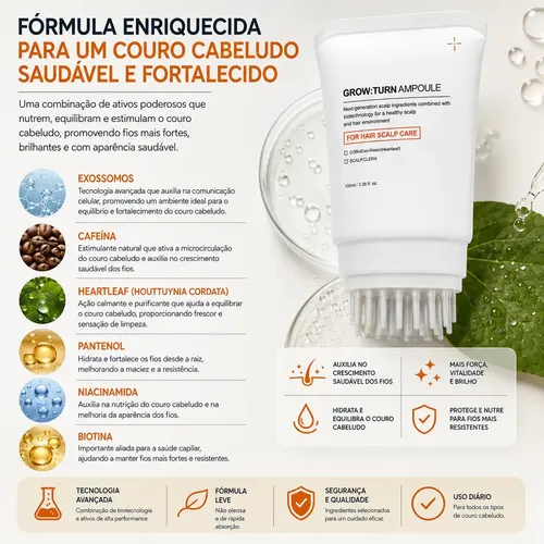 Sérum Capilar Exossomos Grow Turn 100ml Com Aplicador