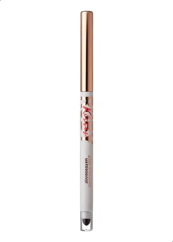 Lápiz delineador de ojos Kiss Ruby Kisses 24 HR Eyeliner Waterproof color blanco con acabado metalizado
