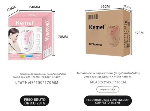 Depiladora Led Acero 4 En 1, Carga Usb, Portátil