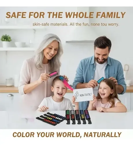 Set De 10 Peines De Tinte Para Cabello Temporales Y Lavables