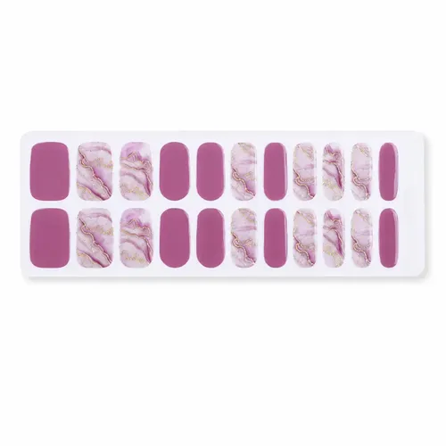 Tiras De Uñas de Gel Premium 22u Autoadhesivas – No Necesitan Lámpara Uv – Rosa Mármol
