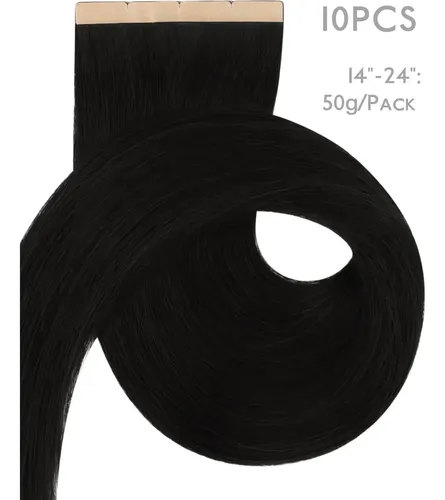 Extensiones De Cabello Remy Jet Black 50 G 10p Wennalife
