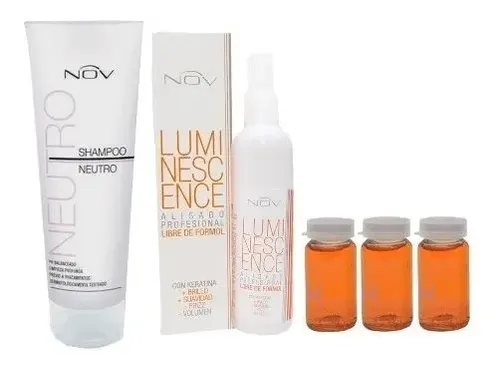 Kit Nov Shampoo 250 Ml + Alisado X 150ml +3 Ampollas Regalo