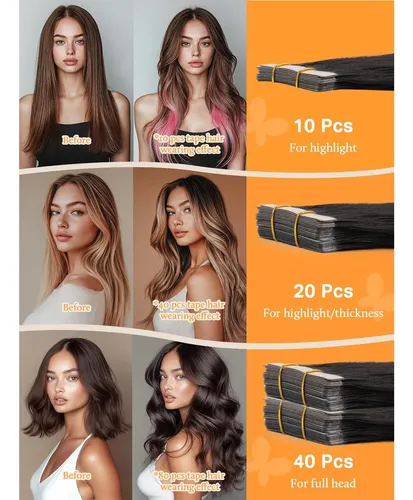 Extensiones De Cabello Con Cinta Doores 18” Remy Natural