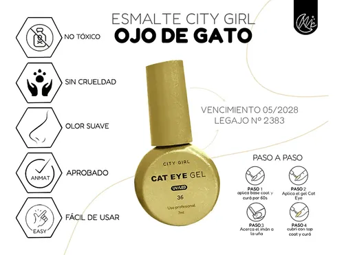 Kit Uñas Polygel Esculpidas Esmaltado Semipermanente Cat Eye
