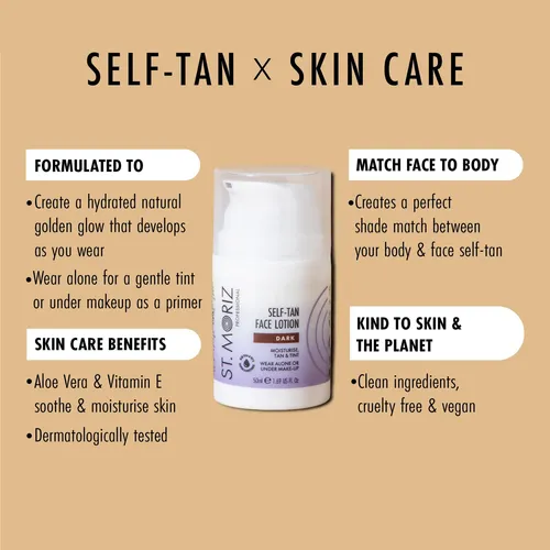 Loción Facial Oscura Self Tanner St. Moriz, 50 Ml, Vegana