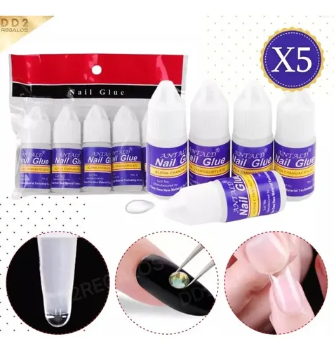 Pegamento X5 Nail Glue Para Uñas Postizas Tips Strass Gotero