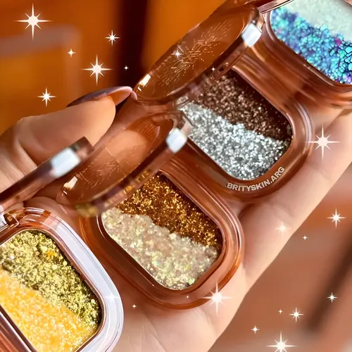 Sombra Glitter Compacto Dual Shine Brillo Intenso Pink 21 Color Tonos