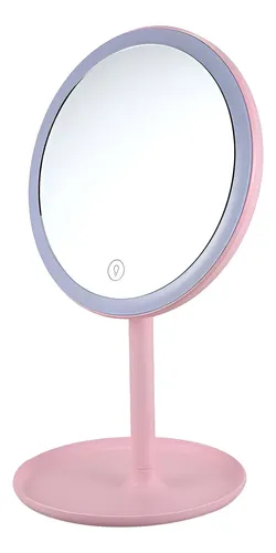 Espejo Maquillaje Luz Led Touch Usb Regulable Color Rosa Color Del Marco Rosa
