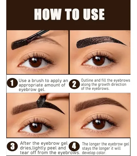 Gel Tintado Para Cejas 3 Colores, Resistente Al Agua