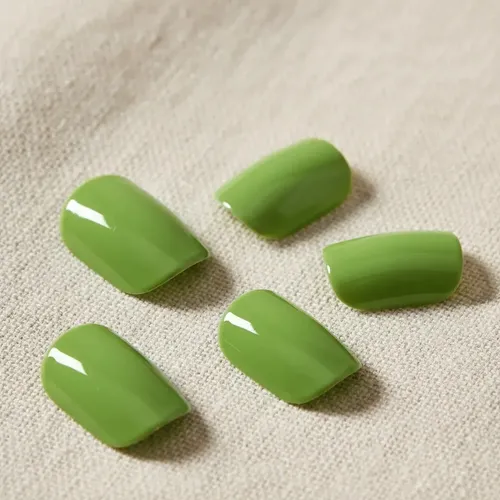 Press On Tips Autoadhesivo Oval Cherimoya Verde Lisa