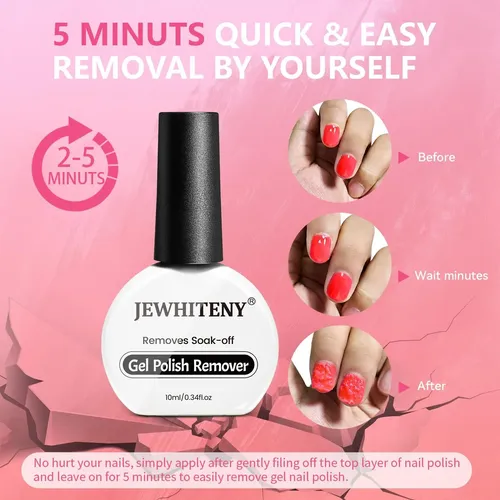 Set Removedor De Esmalte En Gel Jewhiteny 2x10ml +