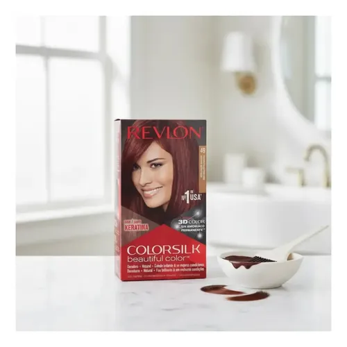 Kit Tintura Colorsilk castaño rojizo profundo 130ml Revlon