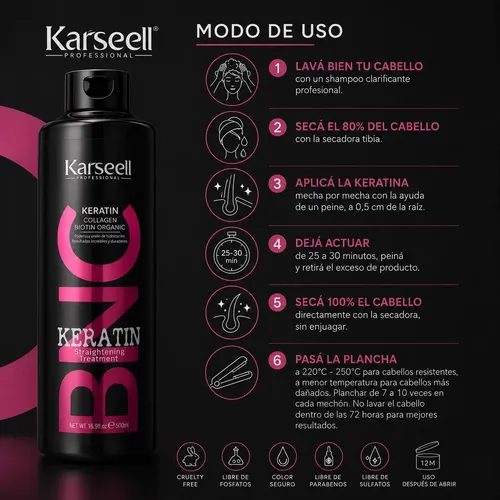 Karseell Keratina Alisador 500ml Collagen Biotin Bnc
