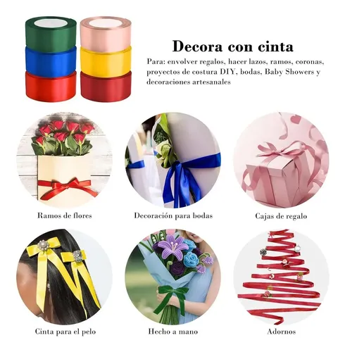 100m Listón Satinado Ancho 4cm Rollo Decoracion Anchura