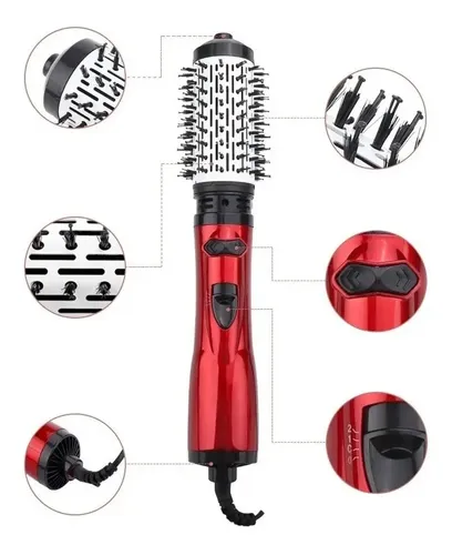 Gama Secador Modelador Rotativo 3 En 1 Turbo Ion 1100w  Rojo