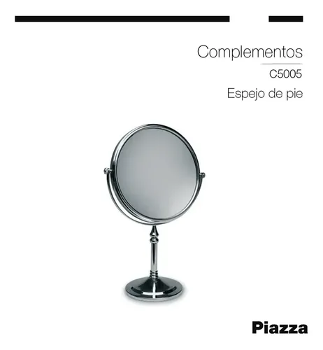 Espejo De Pie 20cm Baño Circular Piazza Hydros Aumento X2