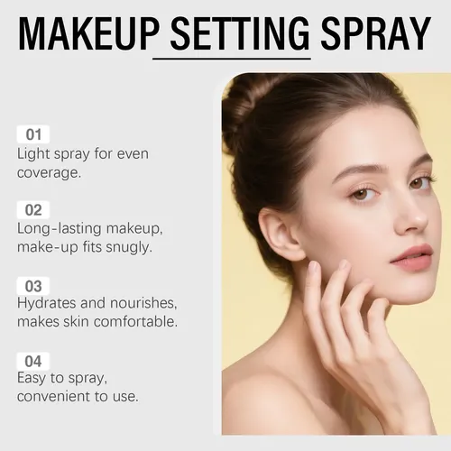Spray Fijador De Maquillaje Resistente Al Agua, 50 Ml, 1 Ud