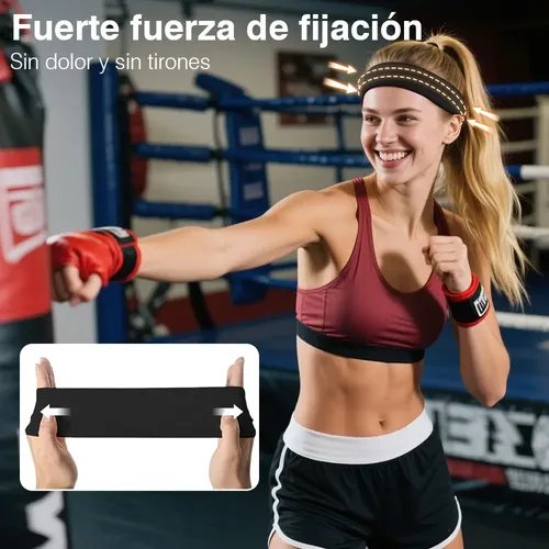 8 Cintas Cabello Elástic Tejido Mixto Deport Yoga Multicolor