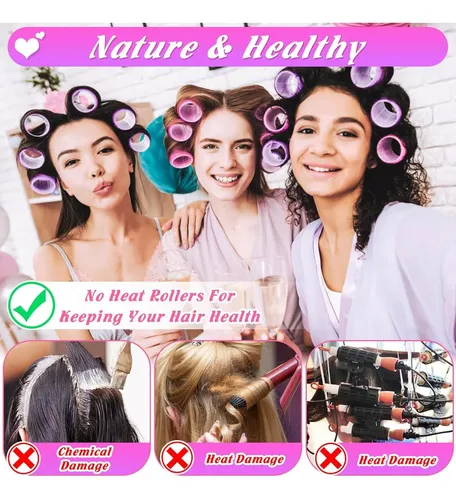 Set Rulos Cabello Tetutor 6 Tamaños 62 Pzs Rosa/morado
