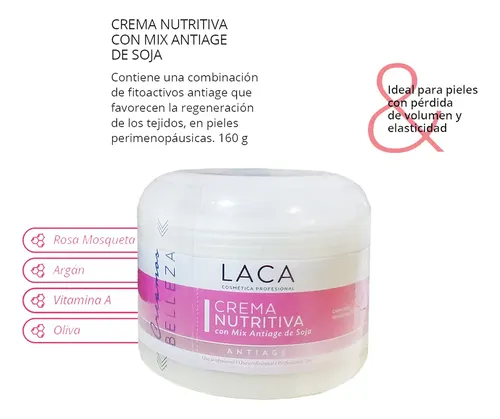 Crema Nutritiva Antiage Laca Firmeza Vitalidad 250g +50 Años Momento de aplicación Día/Noche Tipo de piel Alípida
