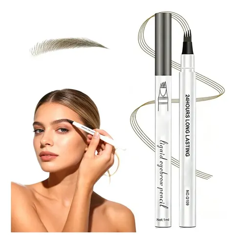 Lápiz De Cejas Microblading 4 Puntas 2026 Marrón Oscuro