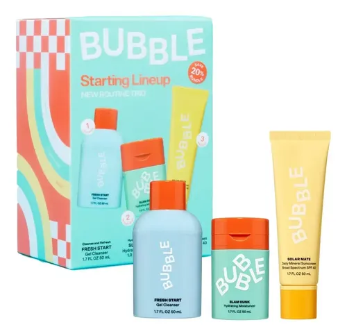 Kit Bubble Skincare Limpiador Hidratante Protector Solar Tri