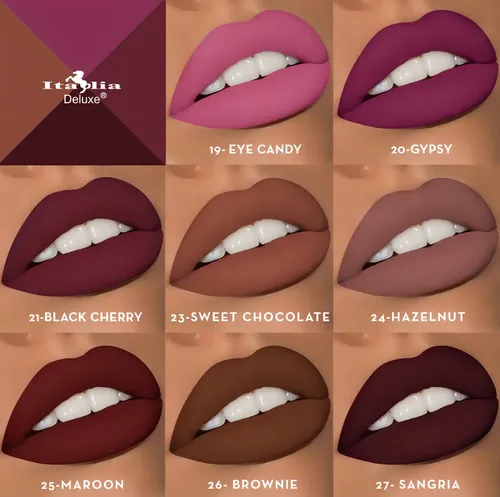 Labial Top Five Mousse Mate Italia Deluxe (variedades) Color Terra Cotta