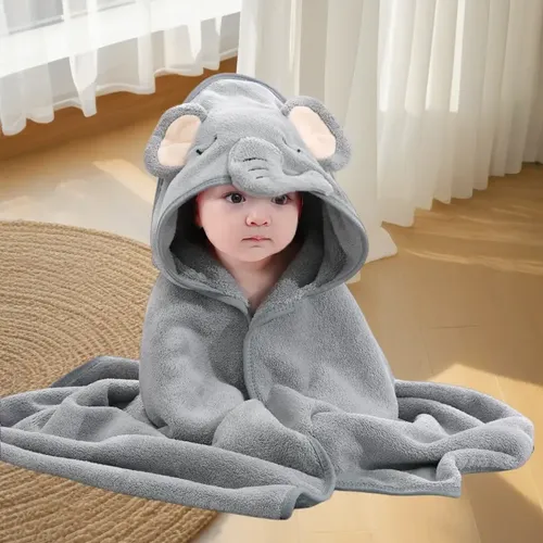 New Toalla Manta Con Gorro Para Bebé 80*80cm Suave Y Cálida